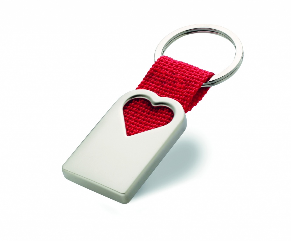 Logo trade promotional merchandise picture of: Heart metal key ring Kemi