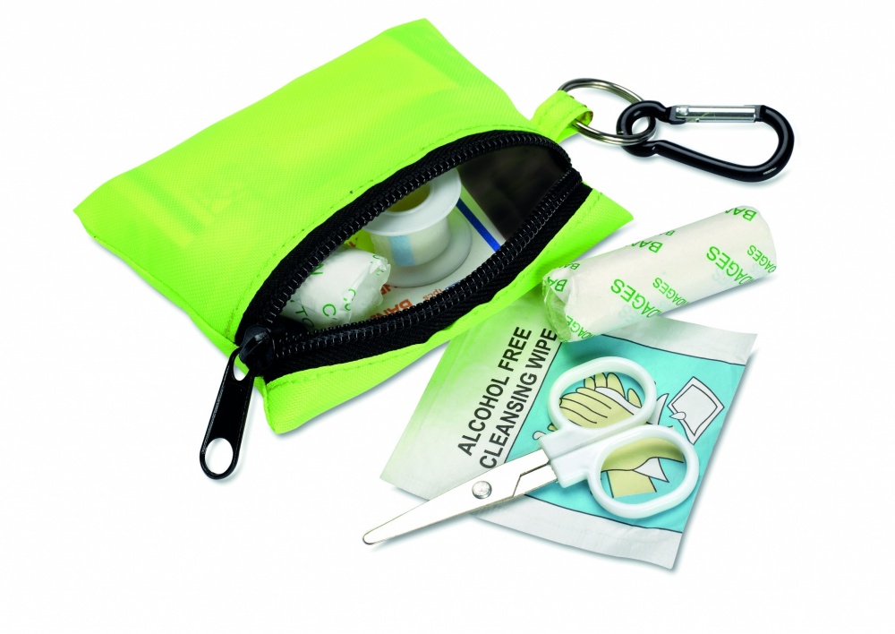 Logo trade advertising product photo of: First aid kit w/ carabiner