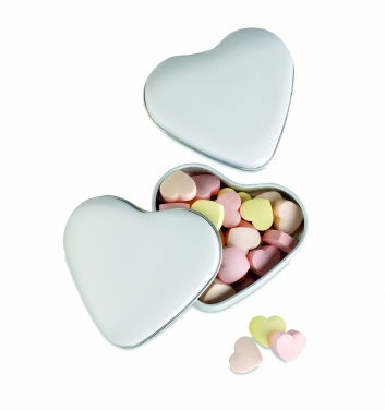 Logo trade promotional giveaways picture of: Heart tin box with candies