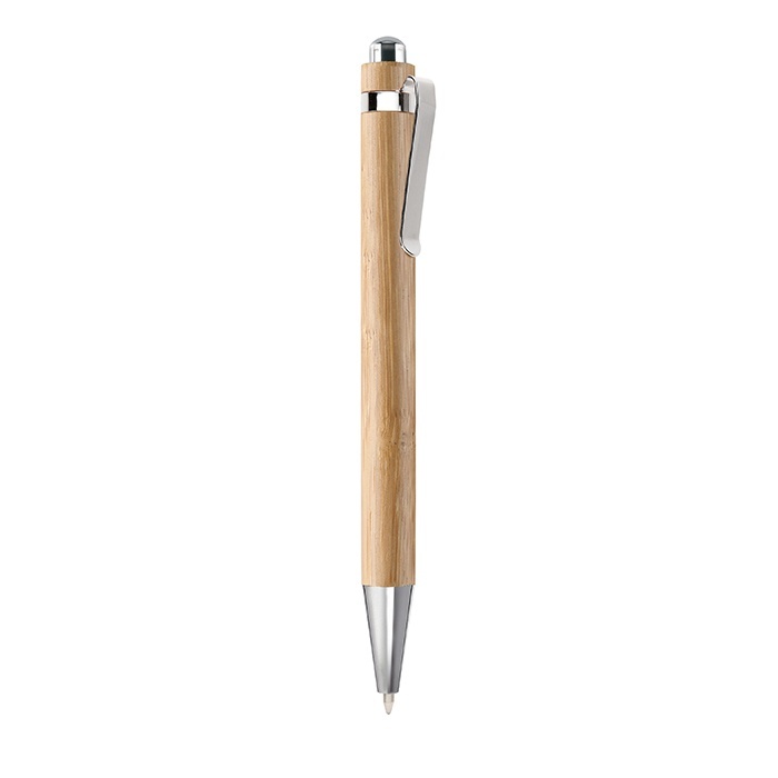 Logo trade promotional products image of: Bamboo automatic ball pen