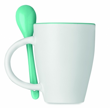 Logotrade advertising products photo of: Bicolour mug with spoon 250 ml