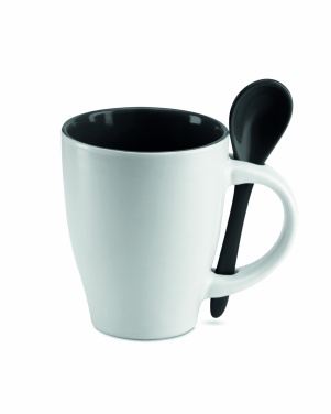 Logotrade advertising product image of: Bicolour mug with spoon 250 ml