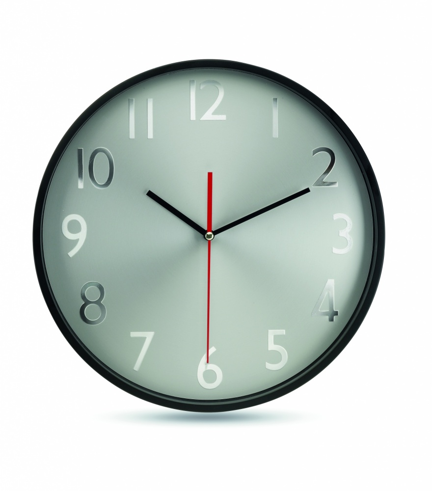 Logo trade promotional merchandise image of: Wall clock w silver background