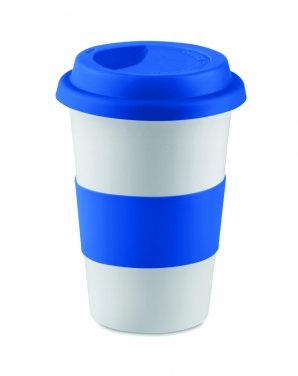 Logo trade corporate gifts picture of: Ceramic mug w/ lid and sleeve