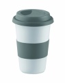 Ceramic mug w/ lid and sleeve, Grey