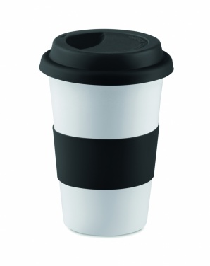 Logo trade promotional gift photo of: Ceramic mug w/ lid and sleeve