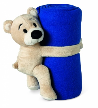 Logo trade promotional merchandise picture of: Fleece blanket with bear