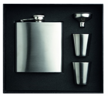 Logotrade promotional item image of: Slim hip flask w 2 cups set