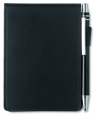 Logo trade advertising products image of: A7 notepad in PU pouch w/pen