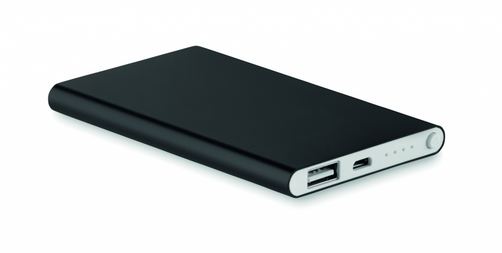 Logo trade promotional gifts image of: Flat power bank 4000 mAh