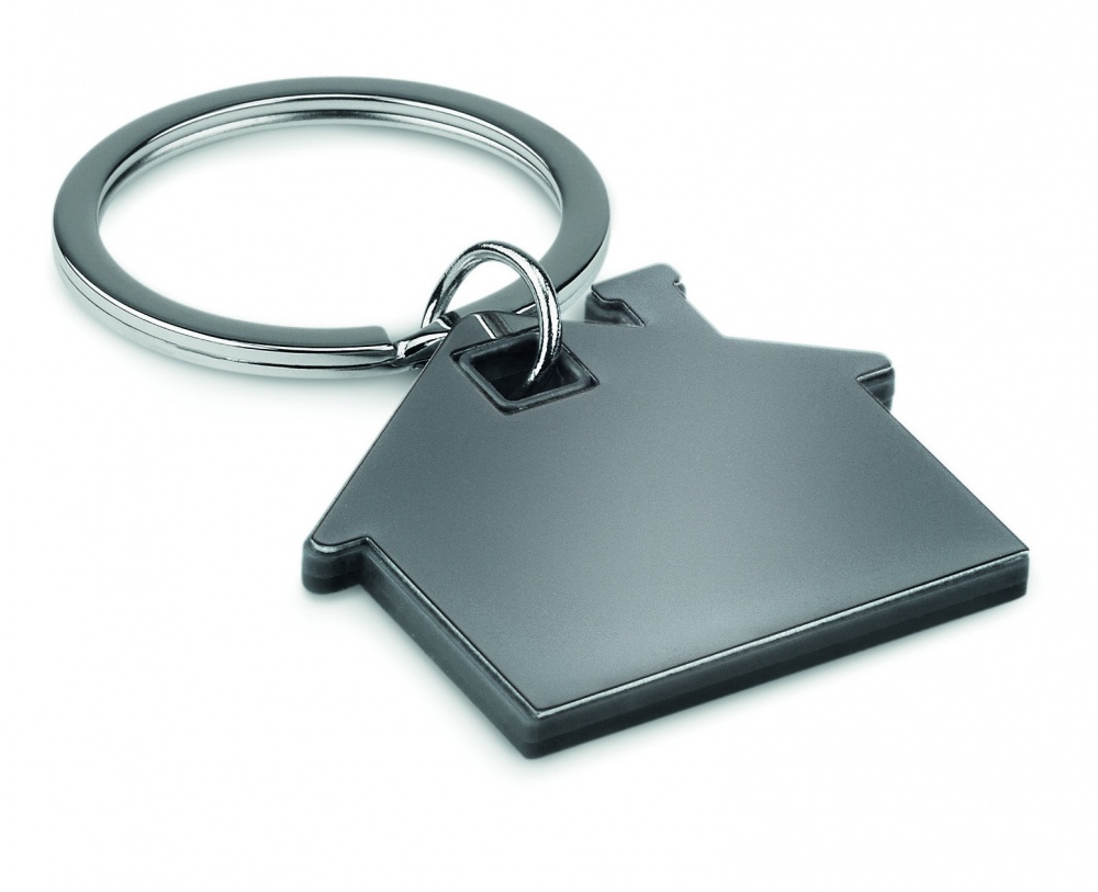 Logotrade promotional merchandise photo of: House shape plastic key ring Rezekne