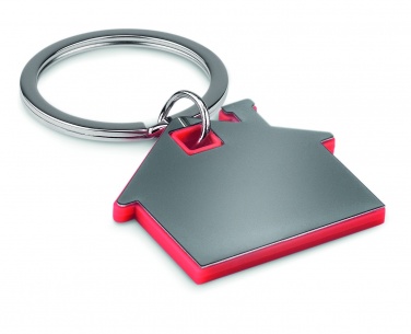 Logotrade promotional product picture of: House shape plastic key ring Rezekne