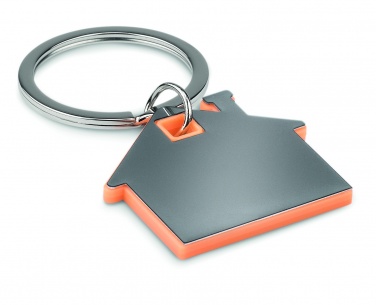 Logo trade corporate gifts picture of: House shape plastic key ring Rezekne