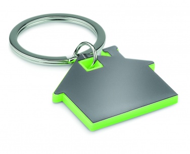 Logo trade business gift photo of: House shape plastic key ring