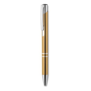 Logo trade promotional giveaways image of: Push button aluminium pen