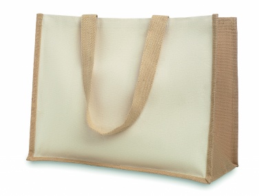 Logo trade promotional merchandise photo of: Jute and canvas shopping bag