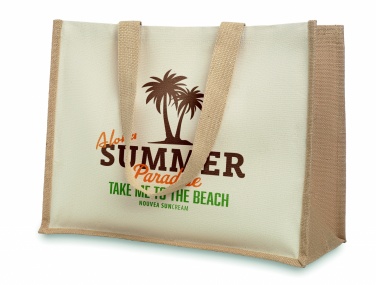 Logo trade corporate gifts image of: Jute and canvas shopping bag