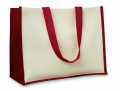 Jute and canvas shopping bag, Red