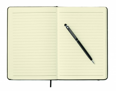 Logo trade promotional merchandise picture of: A5 notebook w/stylus 72 lined