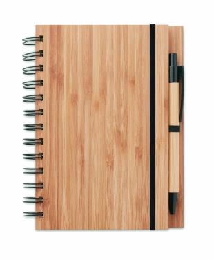 Logotrade promotional gift image of: Bamboo notebook with pen lined BAMBLOC