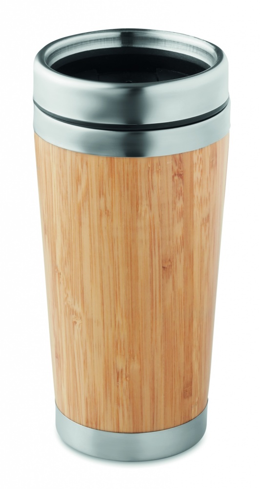 Logo trade advertising products picture of: Double wall bamboo flask 430ml