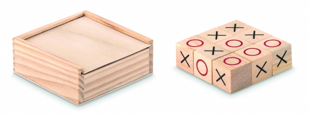 Logo trade promotional item photo of: Wooden tic tac toe