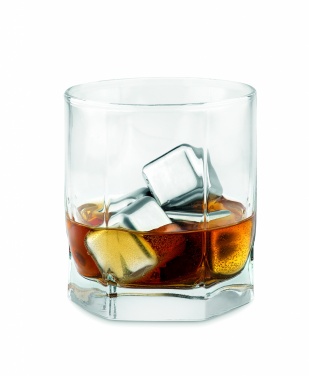 Logotrade promotional item image of: Set of 4 SS ice cubes in pouch