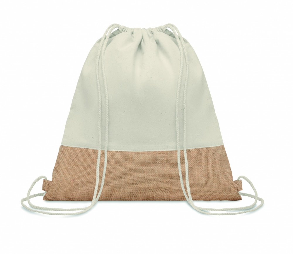 Logo trade promotional merchandise photo of: Drawstring bag w/ jute details