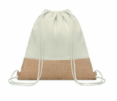 Logo trade advertising products image of: Drawstring bag w/ jute details