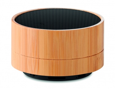 Logo trade promotional giveaways picture of: 3W Bamboo wireless speaker