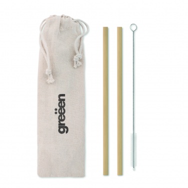 Logotrade promotional gift picture of: Bamboo Straw w/brush in pouch