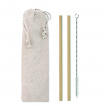 Logo trade corporate gifts image of: Bamboo Straw w/brush in pouch