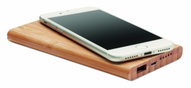 Logotrade advertising product picture of: Wireless power bank in bamboo 6000mAh ARENA