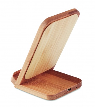 Logo trade promotional items picture of: Bamboo wireless charge stand5W