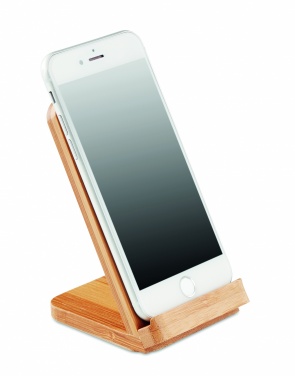 Logotrade corporate gift picture of: Bamboo wireless charge stand 5W WIRESTAND