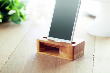 Logo trade corporate gifts picture of: Bamboo phone stand-amplifier CARACOL