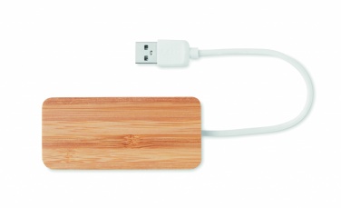 Logo trade advertising product photo of: Bamboo USB 3 ports hub