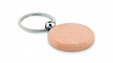 Logotrade promotional product picture of: Round wooden key ring Saldus