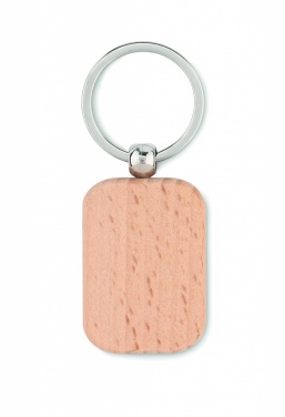 Logo trade promotional products picture of: Rectangular wooden key ring Bauska