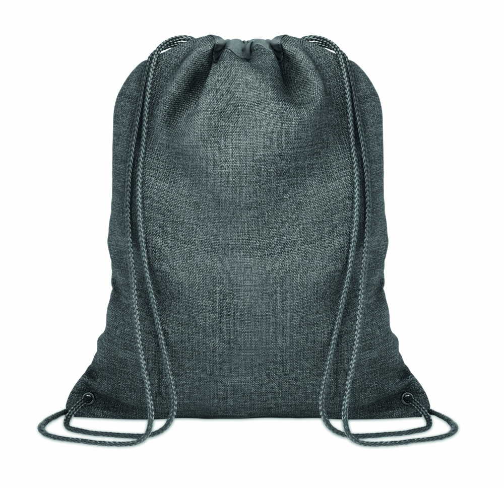 Logo trade promotional gifts image of: 1200D heathered drawstring bag