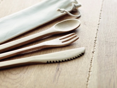 Logo trade promotional product photo of: Bamboo cutlery set