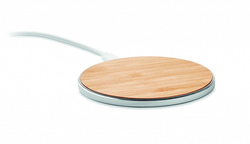 Logo trade promotional giveaways picture of: Bamboo wireless charger 10W DESPAD