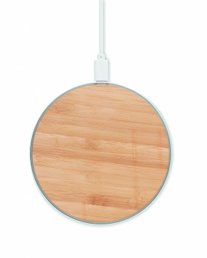 Logo trade promotional item photo of: Bamboo wireless charger 10W DESPAD