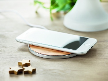 Logotrade promotional giveaway picture of: Bamboo wireless charger 10W DESPAD