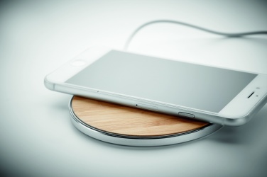 Logo trade promotional products image of: Bamboo wireless charger 10W DESPAD