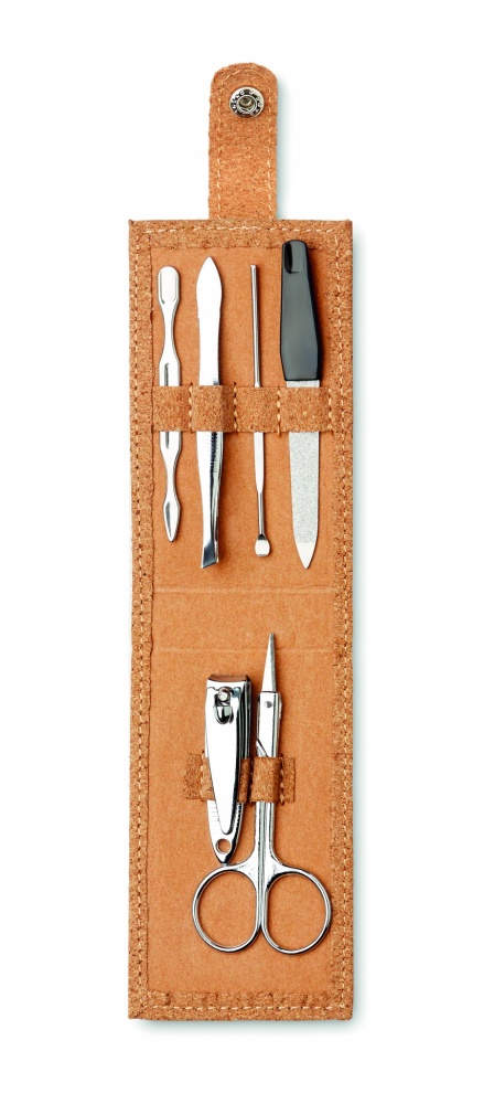 Logo trade business gifts image of: Cork 6 piece manicure set