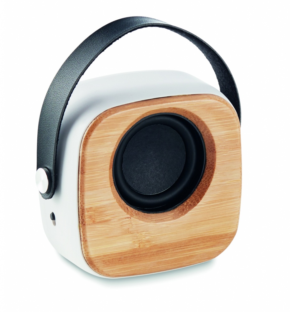 Logo trade promotional giveaways image of: Speaker 3W with bamboo front side