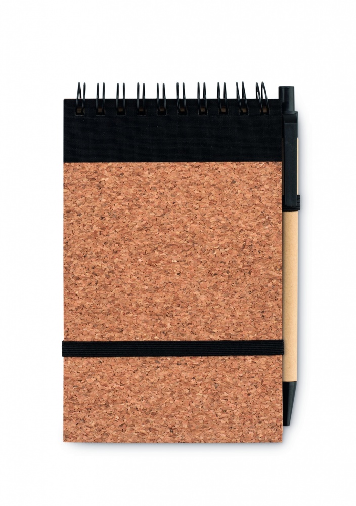 Logo trade promotional merchandise picture of: A6 Cork notepad with pen