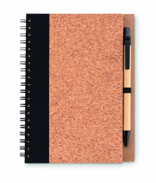 Logo trade promotional merchandise photo of: Cork notebook with pen