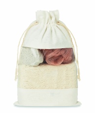 Bath set in cotton pouch